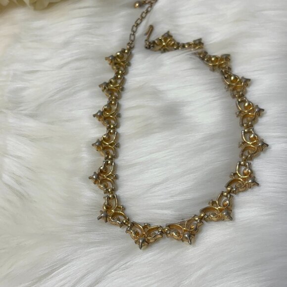 CROWN TRIFARI ALFRED PHILIPPE FAUX PEARL RHINESTONE NECKLACE - Picture 8 of 11